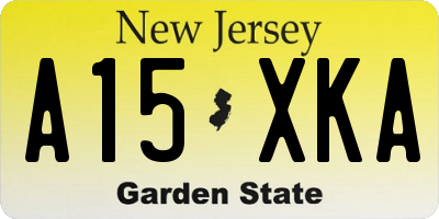 NJ license plate A15XKA
