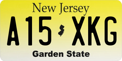 NJ license plate A15XKG