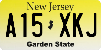 NJ license plate A15XKJ