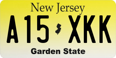 NJ license plate A15XKK
