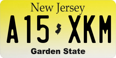 NJ license plate A15XKM