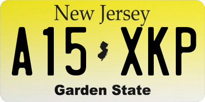 NJ license plate A15XKP