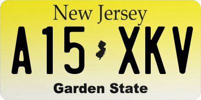 NJ license plate A15XKV