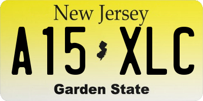 NJ license plate A15XLC