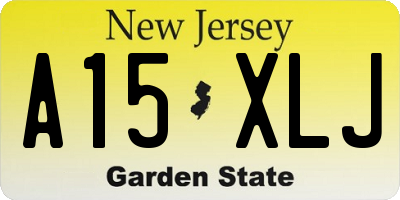 NJ license plate A15XLJ