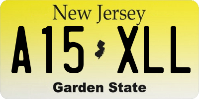 NJ license plate A15XLL