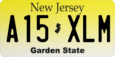 NJ license plate A15XLM