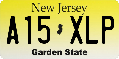 NJ license plate A15XLP