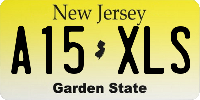 NJ license plate A15XLS