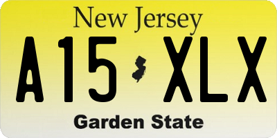 NJ license plate A15XLX