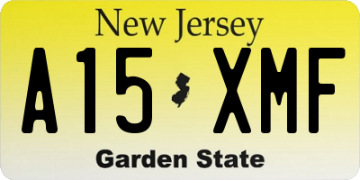 NJ license plate A15XMF