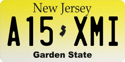 NJ license plate A15XMI