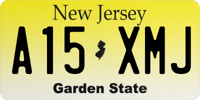 NJ license plate A15XMJ