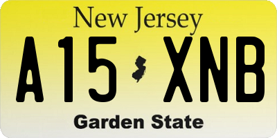 NJ license plate A15XNB