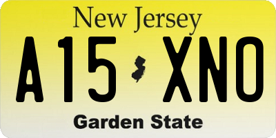 NJ license plate A15XNO