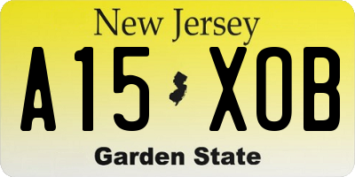 NJ license plate A15XOB