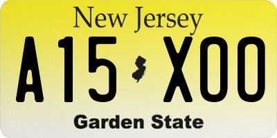 NJ license plate A15XOO