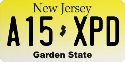 NJ license plate A15XPD