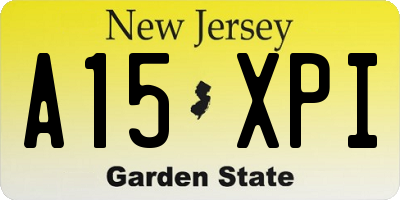 NJ license plate A15XPI
