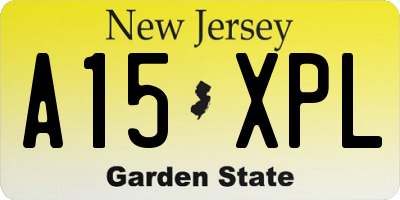NJ license plate A15XPL
