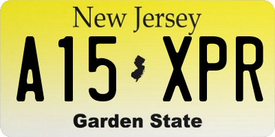 NJ license plate A15XPR