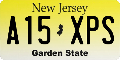 NJ license plate A15XPS