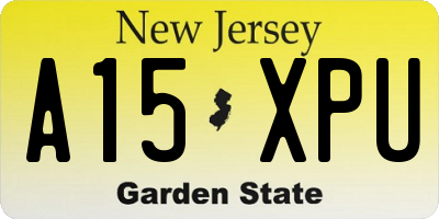 NJ license plate A15XPU