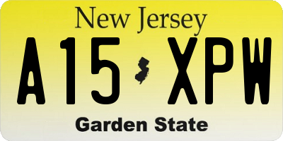 NJ license plate A15XPW