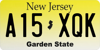 NJ license plate A15XQK