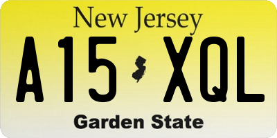 NJ license plate A15XQL