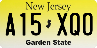 NJ license plate A15XQO