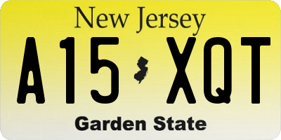 NJ license plate A15XQT