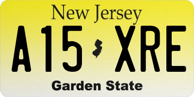 NJ license plate A15XRE