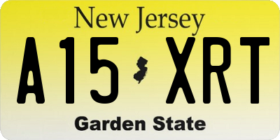 NJ license plate A15XRT