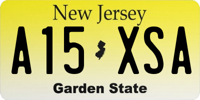 NJ license plate A15XSA