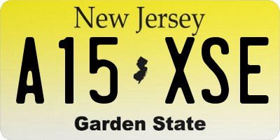 NJ license plate A15XSE