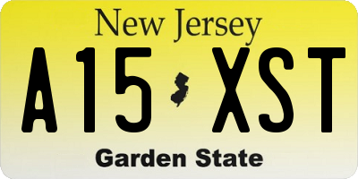 NJ license plate A15XST