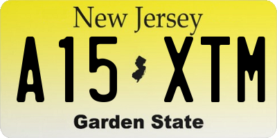NJ license plate A15XTM