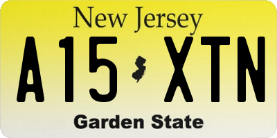 NJ license plate A15XTN