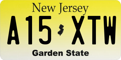 NJ license plate A15XTW