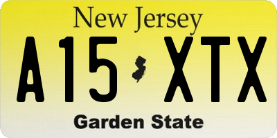NJ license plate A15XTX