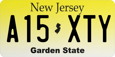 NJ license plate A15XTY