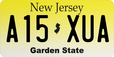 NJ license plate A15XUA