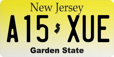 NJ license plate A15XUE