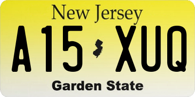 NJ license plate A15XUQ