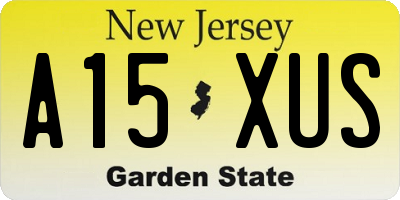 NJ license plate A15XUS
