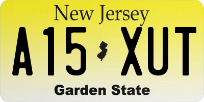 NJ license plate A15XUT