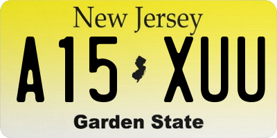 NJ license plate A15XUU