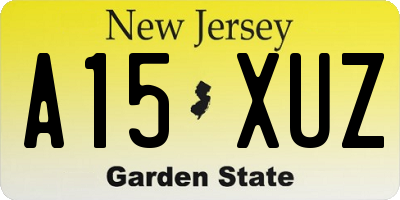 NJ license plate A15XUZ