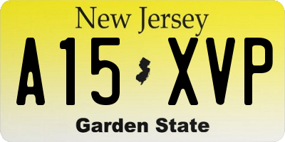 NJ license plate A15XVP